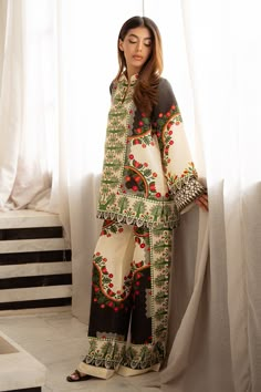 Nain Multicolor Silk Sets With Vibrant Print, Summer Silk Floral Print Pant Set, Summer Silk Pant Set With Floral Print, Spring Silk Pant Set With Printed Motifs, Traditional Silk Pant Set For Spring, Bohemian Silk Sets With Printed Motifs, Summer Silk Floral Print Palazzo Set, Multicolor Printed Silk Palazzo Set, Multicolor Silk Palazzo Set With Floral Embroidery