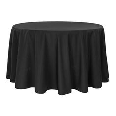 a black round tablecloth on a white background