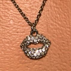 Betsey Johnson Rare Vintage Marilyn Monroe Crystal Rhinestone Dainty Lip Charm On Clasp With Clear Crystal Rhinestone Embedded In The Lip Necklace Says Kiss Me On The Back Has The Signature Bj Heart Clasp Charm Up For Sale Is My Entire Collection Of Betsey Johnson Jewelry Necklaces Rings Bracelets Purses Swimsuits Dress Shoes Earrings Lingerie Pajamas Skirts Pants Shorts Socks Leggings Sweaters Cardigans Skull Unicorn Bunny Marilyn Lip Sweetie Shell Hoop Pegasus Crystal Rhinestone Bikini Festiva Betsy Johnson Outfits, Glamorous Rhinestone Necklace With Diamond Accents, Glamorous Diamond Rhinestone Necklace, Party Rhinestone Pendant Necklace With Bling, Party Pendant Rhinestone Necklace With Bling, Rhinestone Pendant Necklace With Sparkling Stones For Party, Party Diamond Pendant Rhinestone Necklace, Swimsuits Dress, Skull Unicorn