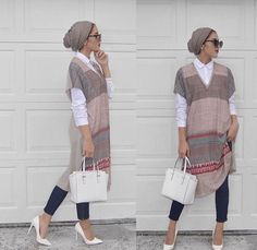 Sally Ashour                                                       … Eid Outfit, Stylish Hijab, Mode Turban, Hijabi Outfits Casual, Turban Style