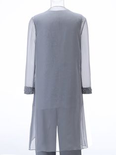 Long Sleeves Chiffon Mother of the Bride Dress Pant Suits | Cicinia Evening Organza Sets With Long Sleeves, Elegant Fitted Silk Chiffon Sets, Fitted Chiffon Long Sleeve Sets, Fitted Chiffon Set With Long Sleeves, Formal Sheer Chiffon Sets, Chiffon Long Sleeve Sets For Party, Chiffon Long Sleeve Party Sets, Chiffon Party Set With Long Sleeves, Sheer Organza Sets For Formal Occasions