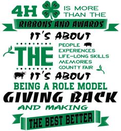 4-h Poster Ideas, 4h Fair, Livestock Quotes, 4 H Clover, 4 H Club, Hand Health, Showing Livestock, Make Your Own Clothes, Club T Shirt