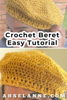 the crochet beret is easy to make and looks great on someone's head