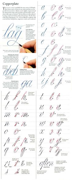 the different types of calligraphy are shown in this page, and there is also an example