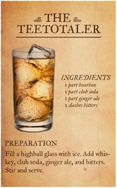 an old fashioned poster with some type of ice tea on it's side, and instructions for how to make iced tea