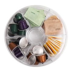 a container filled with lots of different items