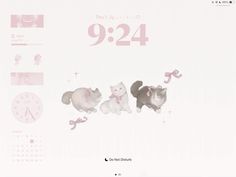 a white and pink calendar with cats on it