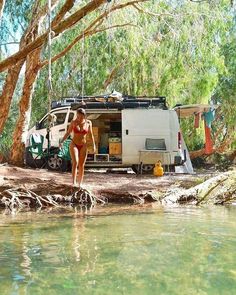 A gorgeous getaway spot. Salty Granola, Kombi Trailer, Caravan Van, Perfect Road Trip, Bus Life, Van Living