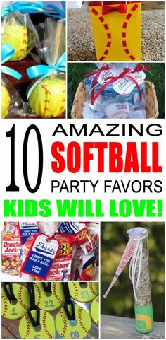 the top ten softball party favors that kids will love to have in their baseball game