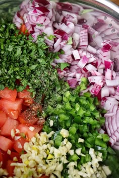 chopped up vegetables in a bowl ready to be mixed with seasonings and seasonings