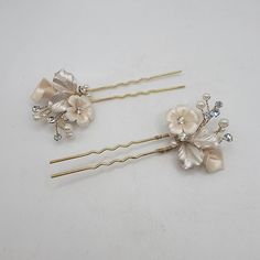 Beautiful Pair Of Floral Rhinestone Pearl Hair Pins Bridal Wedding Silver Formal NWOT, never worn Bridal Hair Pins Pearl, Hair Pins Bridal, Wedding Silver, Pearl Hair Pins, Bridal Hair Pins, Pearl Hair, Bridal Hair Accessories, Formal Wedding, Silver Wedding