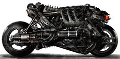 a black and white photo of a motorcycle engine on a white background with clippings