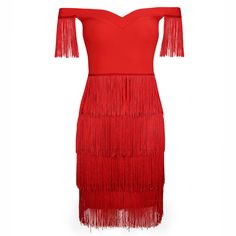 Off Shoulder Tassels Bandage Dress B1253 - Women's Dress Shop. Bandage Dress, Bodycon Dress & Blazer Off Shoulder Sleeves, Fringe Mini Dress, Brocade Dresses, Bandage Dress Bodycon, Trim Dress, Dress For Summer, Dress Bodycon, Summer Parties, Evening Attire