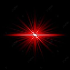 a bright red light shines brightly on a black background, abstract, star png and psd