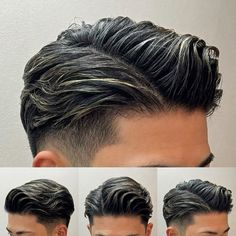 Barbers Haircut, Mens Haircuts Straight Hair, Gents Hair Style, Asian Haircut, Pompadour Hairstyle, Taper Fade Haircut