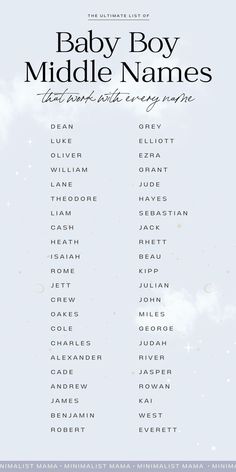 the baby boy middle names poster