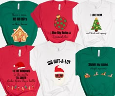 Introducing our Funny Christmas Shirts: The Perfect Blend of Hip Hop and Holiday Cheer! These shirts are designed to infuse your festive season with a touch of rap and hip hop inspiration, adding a unique twist to your holiday celebrations. With our carefully curated designs, you'll be spreading laughter and holiday spirit wherever you go. Features: Material: Crafted from 100% Airlume combed and ringspun cotton (fiber content may vary for different colors), ensuring both comfort and durability. Fabric Weight: Light fabric with a weight of 4.2 oz/yd² (142 g/m perfect for cozy holiday moments. Fit: Our shirts boast a retail fit, designed to flatter and look great on everyone. Tear Away Label: Easily remove the label for added comfort. Personalized Print: Our fun and creative designs bring to Funny Teacher Shirts Christmas, Christmas Family Shirts Ideas Funny, Family Christmas Shirts Funny, Funny Christmas Shirts Family, Christmas Pj Ideas, Christmas Workout Shirts, Funny Family Christmas Shirts, Group Christmas Shirts, Holiday Shirt Ideas