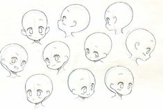 a bunch of drawings of different heads and expressions for an alien or something else to look at