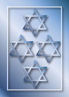 the star of david on a blue and white background with an abstract pattern in the middle