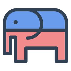 an elephant is shown in this simple icon