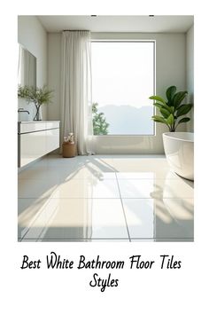 Best White Bathroom Floor Tiles Styles Popular Bathroom Floor Tile, Bathroom With White Tile Floor, Rectangle Tile Bathroom, Bathroom Flooring Options, Traditional Tile Design, Small Powder Room, Bathroom Floor Tile