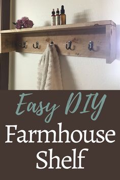 Easy Shelf build for beginners. Basic Farmhouse, Farmhouse Shelf, Farmhouse Shelves, Thrift Store Finds, Scrap Wood, Simple House, Home Projects, Diy Home Decor