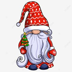 a cartoon santa claus holding a christmas tree, person, character, illustration png and psd