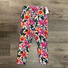 Utopia By Hue Women's Floral Leggings. Excellent Condition! Measurements Are Included In Photos. Elastic Waistband Leggings, Faux Leggings, Hue Leggings, Corduroy Leggings, Houndstooth Leggings, Black Velvet Leggings, Pleather Leggings, Textured Leggings, Brown Leggings