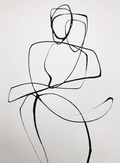 a black and white drawing of a woman's body with lines on the back