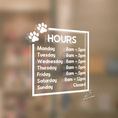 an image of a sign with hours for dogs to go out in the house on sunday