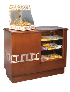 Hardwood Home Theater Concession Counter-Home Movie Decor with Home Theater Mart - Located in Chicago, IL Glass Display Shelves, Basement Home Theater, Movie Decor, Candy Display, Best Home Theater, At Home Movie Theater, Home Theater Setup, Home Theater Speakers, Home Theater Rooms