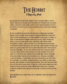 the hobbit script on parchment paper