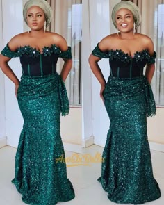 Green Lace Gown Styles, African Wedding Outfits, Gown Styles For Ladies, Nigerian Wedding Dresses Traditional, Nigerian Lace Dress, Lace Styles For Wedding, Asoebi Style