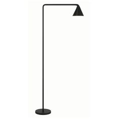 a black floor lamp on a white background