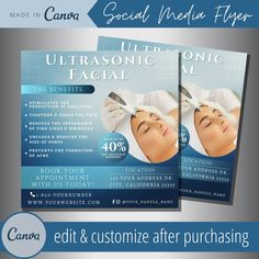 two flyers for an electronic facial spa