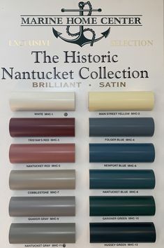 the history of nantouet collection by marine home center is shown in this poster