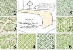 green and white bedroom wallpapers with numbers on each side, from the top to the bottom