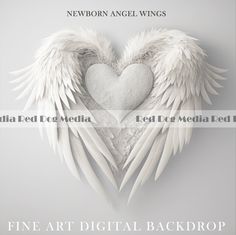 an angel heart with white wings is featured in this ad for fine art digital backdrops