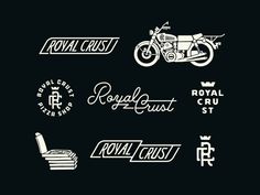 the logos for royal trust, royal cross and royal cruis are shown in white on a black background