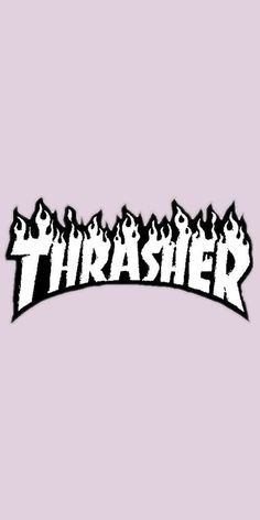 thrash sticker on a pink background