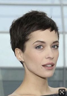 Dark Brown Pixie Haircut, Pixie Cut Brown Hair, Very Short Brown Hair, Short Pixie Styles, Short Hair Lengths, Edgy Short Hair