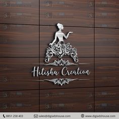 a wooden wall with a sign that says, helsha creation on the front