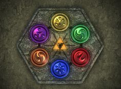 the seven chakras are arranged in a hexagonal arrangement with four different colors