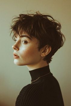 Pixies Haircut, Short Haircut Pixie, Short Haircuts Pixie, Short Hair Styles Nonbinary, Short Hair Unstyled, Long Short Haircuts, Short Hair Before And After Haircuts, Short Hair Androgynous, Haircut Pixie