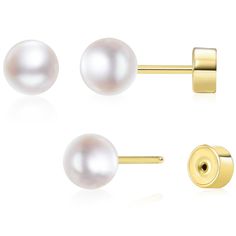 PRICES MAY VARY. Threadless Flat Back Earrings - Pushback Earrings These 8mm gold pearl earrings use push back flat back design, non-screwed, easier put on and take off. These threadless flat back earrings are considered safe for all ages. Unlike other types of earrings that have a post with screw back earrings butterfly back earrings or friction back, threadless flat back earrings have a flat, no-screwed back that push into the earring post and won't poke the back of the head. 24/7 Nap Earrings Nap Earrings, Pearl Ball Earrings, Second Hole Earrings, Forward Helix Earrings, Conch Piercing Jewelry, Tragus Piercing Jewelry, Helix Piercing Jewelry, Earrings Butterfly, Types Of Earrings