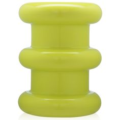 an image of a yellow object that is in the shape of a stacking device