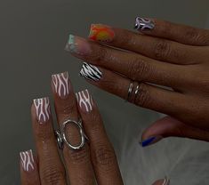 Euphoria Nails, Drip Nails, Bling Acrylic Nails, Short Acrylic Nails Designs, Nail Studio, Hot Nails, Birthday Nails, Luxury Nails