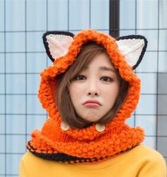 Knitted Fox Hat Women Winter Warm Cap Hooded Scarf Ears Beanies Hats | eBay Casual Winter Hat With Ears, Fox Ear Hoodie, Cute Fox Ears Beanie Knit Hat, Knit Fox Hat, Winter Beanie With Cat Ears, One Size Fits Most, Fox Ears, Fox Hat, Hooded Scarf, Warm Winter