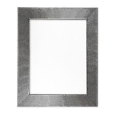 an empty silver frame on a white background