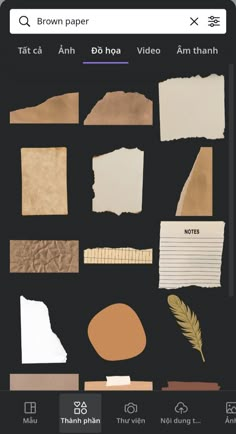 an iphone screen showing different types of paper